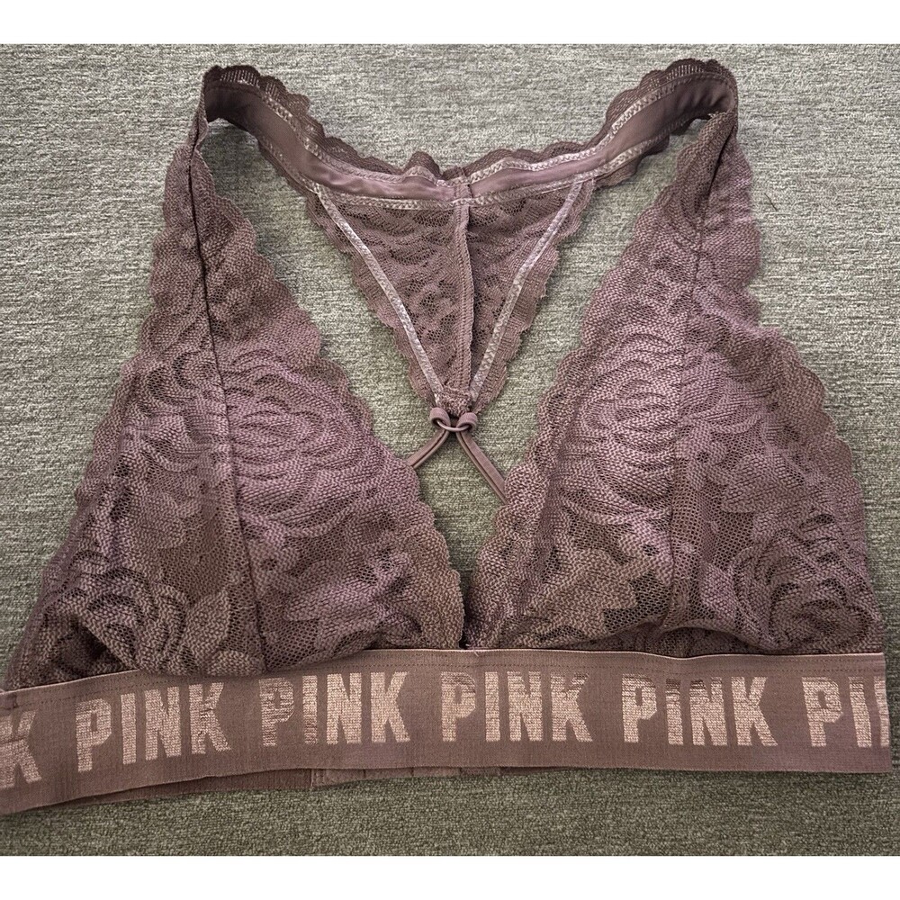 PINK Lace Racerback Bralette Size Small